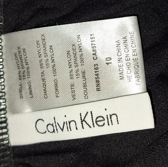 Calvin Klein One piece women's bathing suit high cut leg size 10 black NWT - Picture 4 of 7